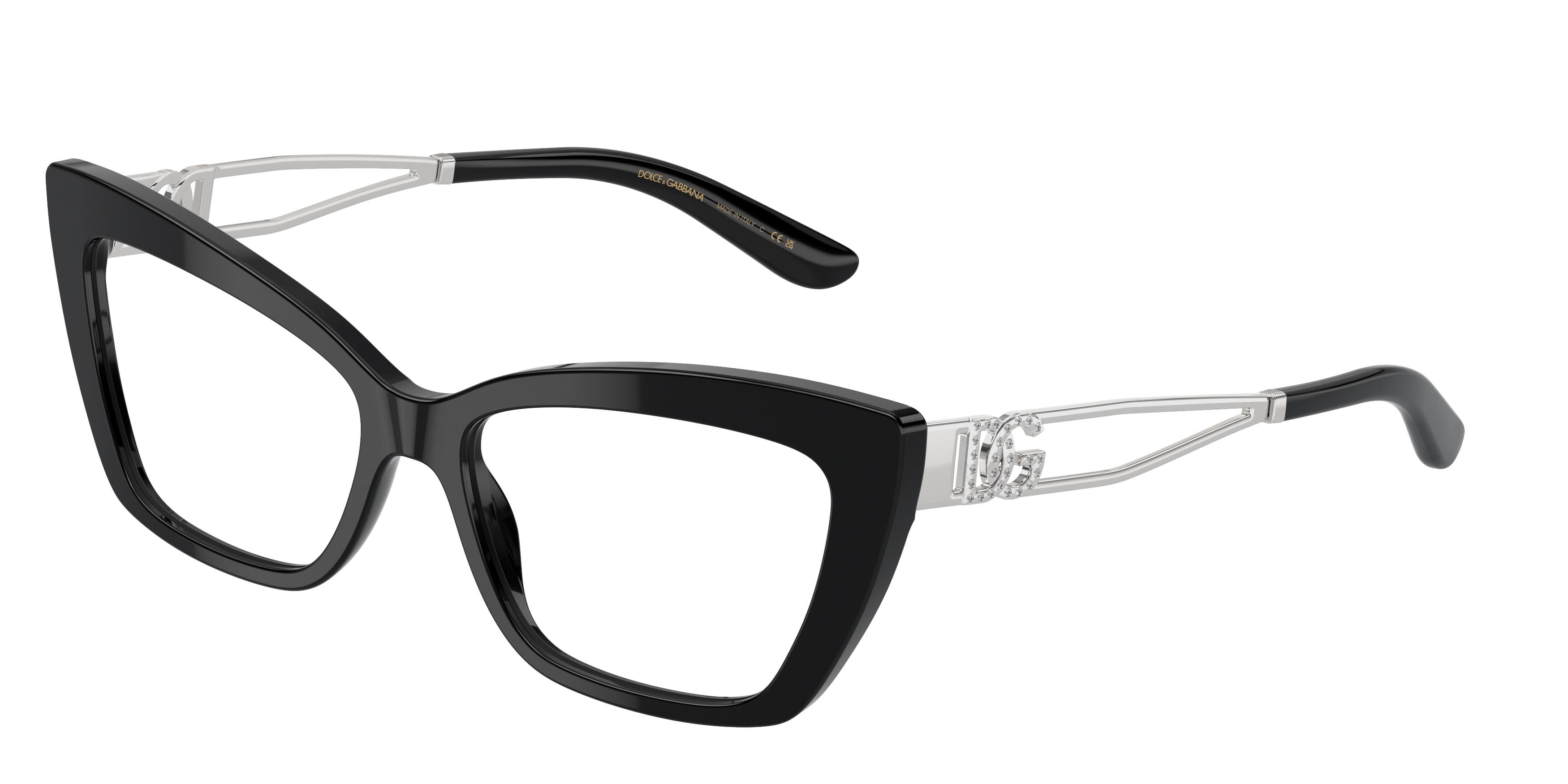 Dolce & Gabbana Woman DG3375B  501 Vista frames Acetate Black Transparent Cat Eye Normal-image